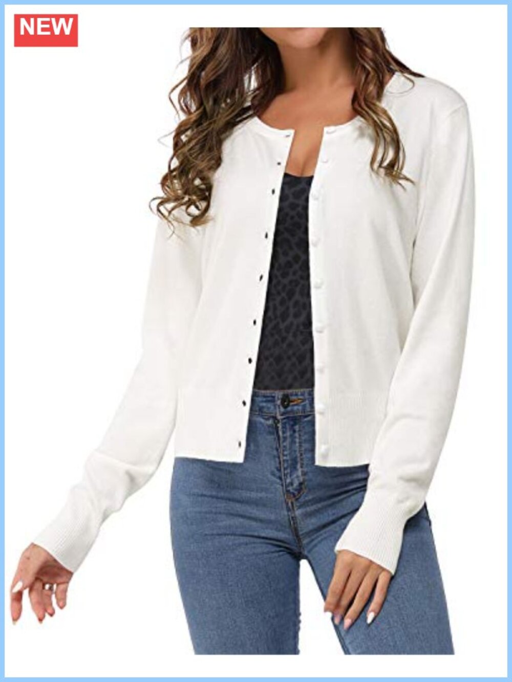 Women's Button Front Long Sleeve Knit Cardigan Sweater